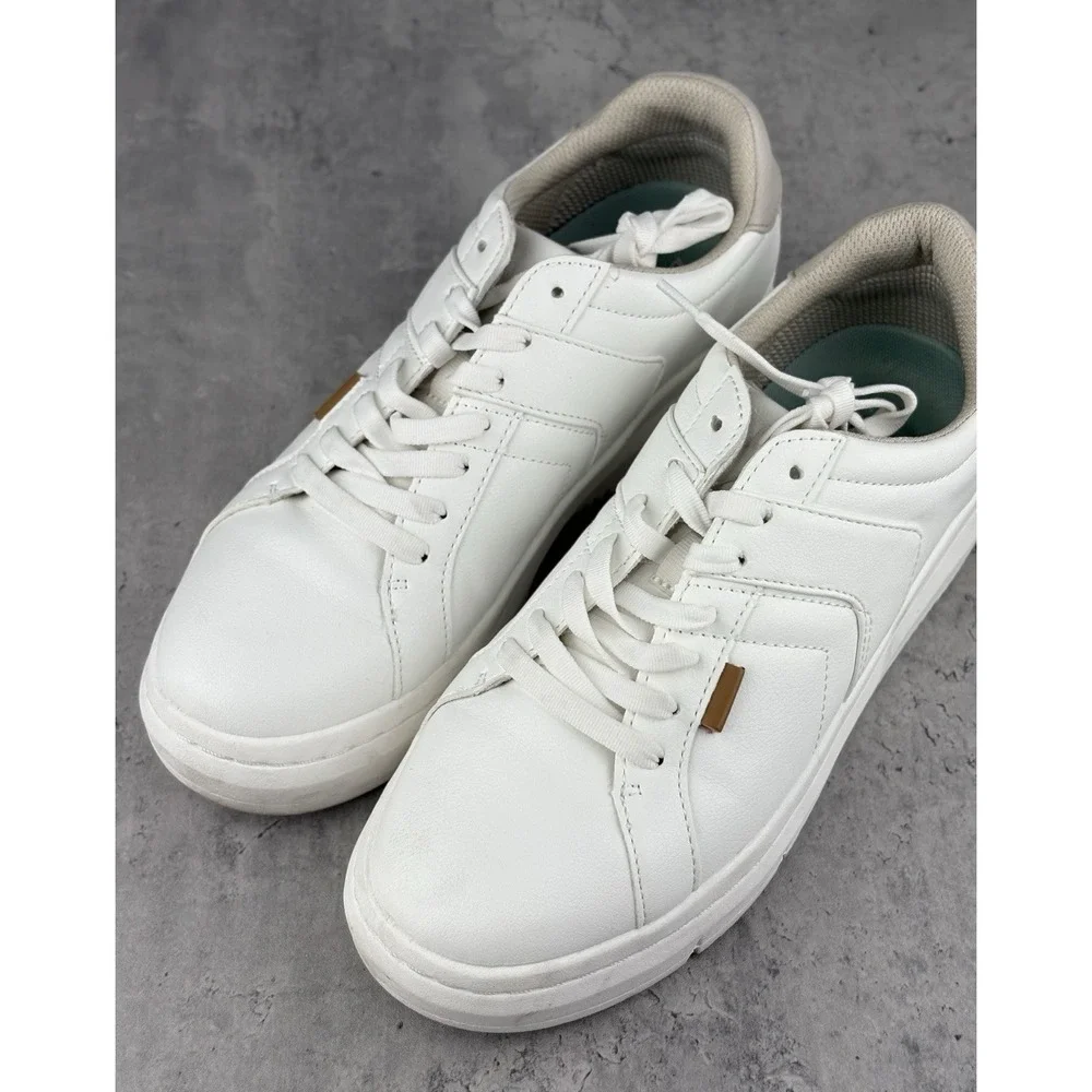 Dr. Scholl's Sadie Platform Sneakers White Lace Up Casual Shoes Women's 8.5M
